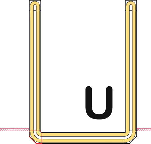 Form of kaiten sushi conveyor - U