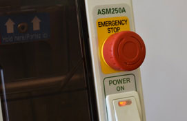 Additional protection with an emergency stop button.