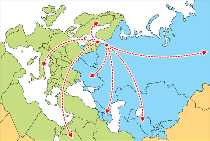Карта доставки товаров в разные страны