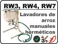 Lavadores de arroz manuales RW3, RW4, RW7 para eliminar el almidón